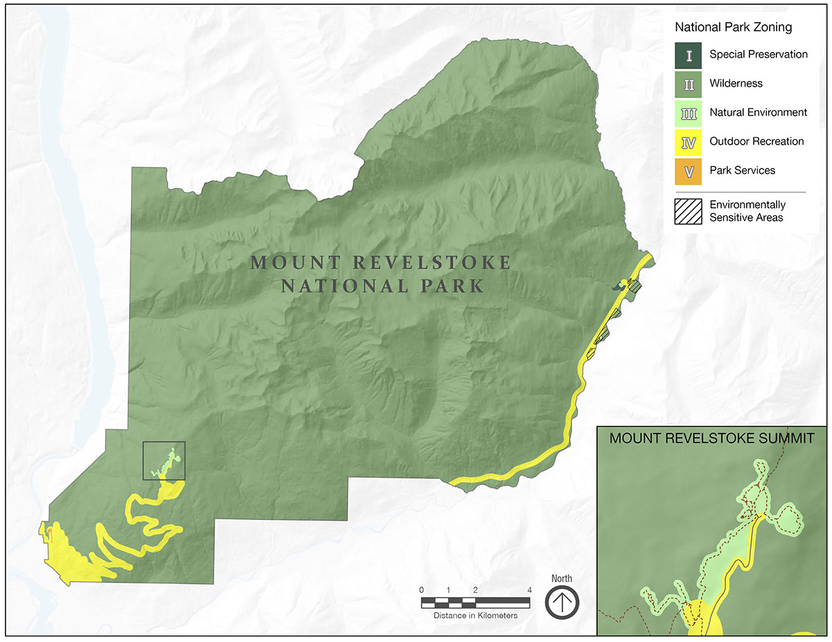 Map 4: Mount Revelstoke National Park zoning