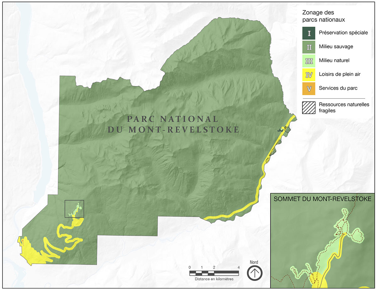 Carte 4 : Zonage du parc national du Mont-Revelstoke