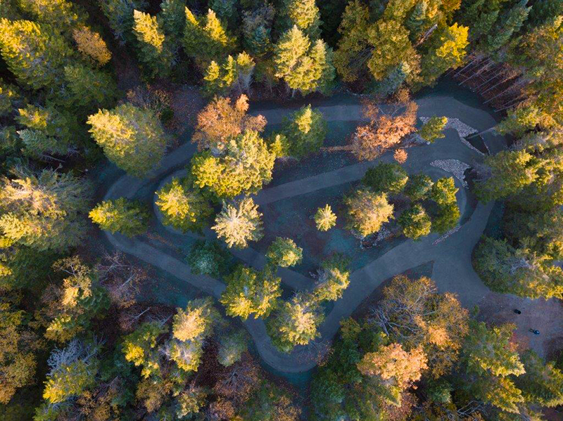 Aerial view of Fundy's pumptrack