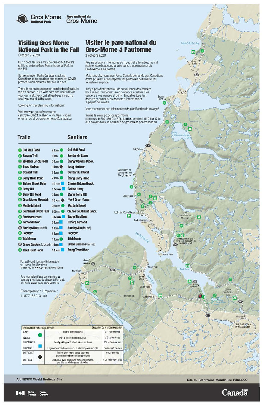 Map of Gros Morne National Park