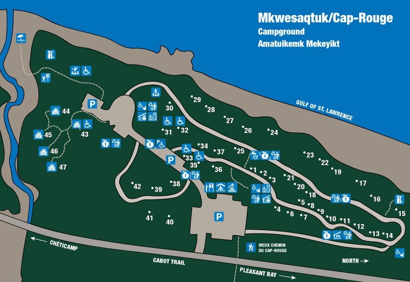 Mkwesaqtuk/Cap-Rouge campground map