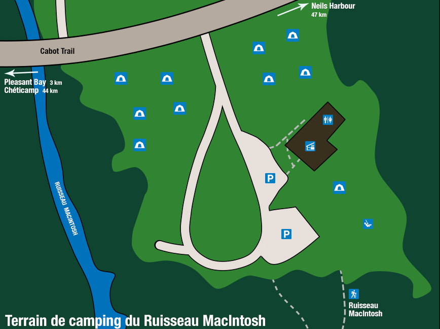 Carte du terrain de camping du Ruisseau MacIntosh