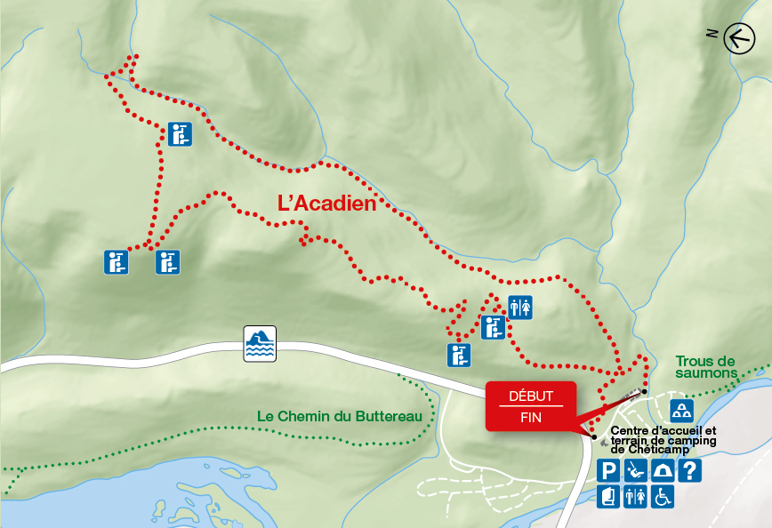 Carte : sentier Acadien