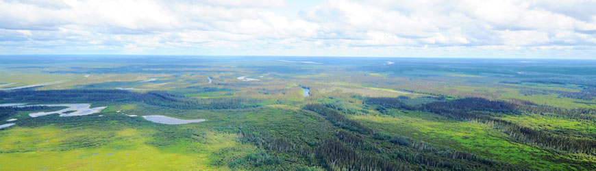 Le delta de la rivière de la Paix et la rivière Athabasca