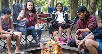 group around a campfire