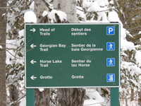 Signs leading to the Grotto