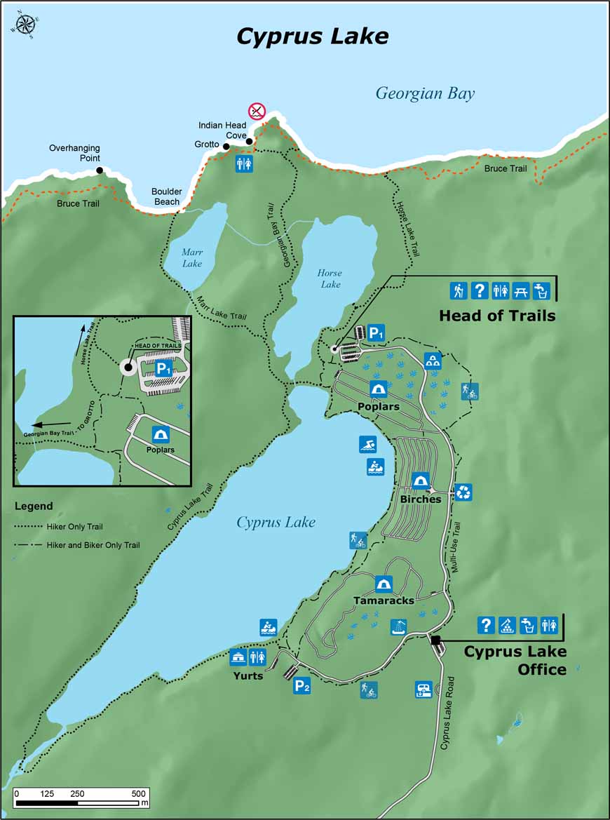 Map of Cyprus Lake and Grotto