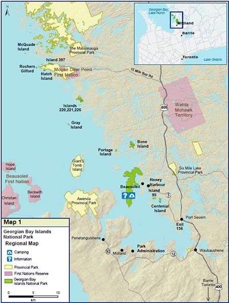 Georgian Bay Islands National Park of Canada and Beausoleil Island ...