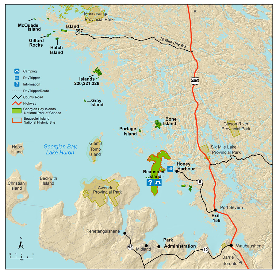 Georgian Bay Ontario Map Maps And Brochures - Georgian Bay Islands National Park