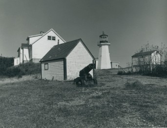Photo noir et blanc de l'abri à canon en 1976