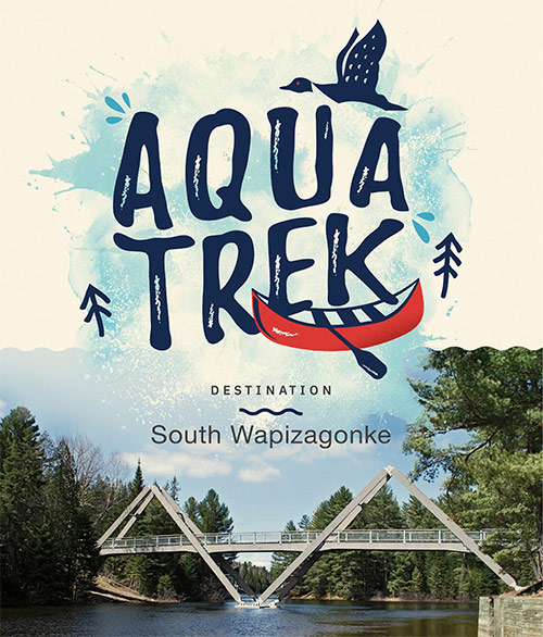 Cover of the activity booklet showing the bridge over Wapizagonke Lake