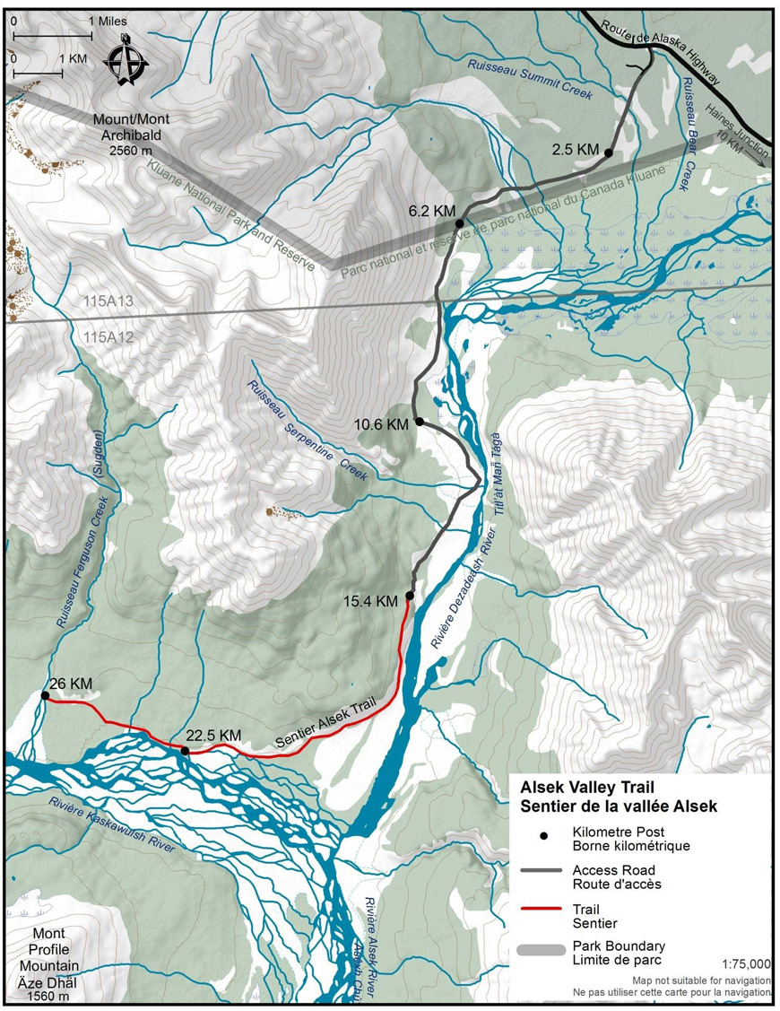 map of Alsek Valley trail