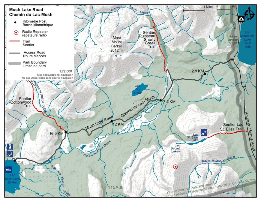 Map of the Mush Lake Road