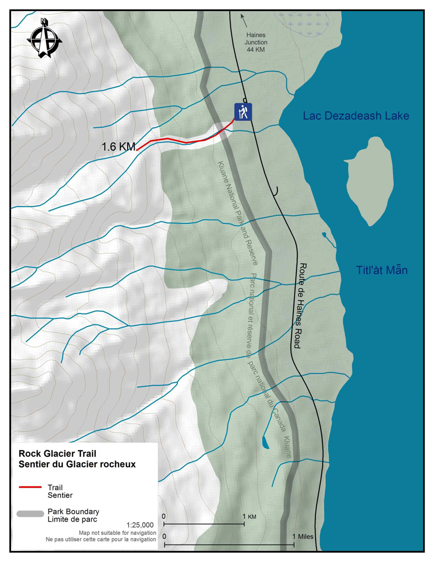 map of the Rock Glacier Trail