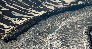 crevsses on surface of glacier