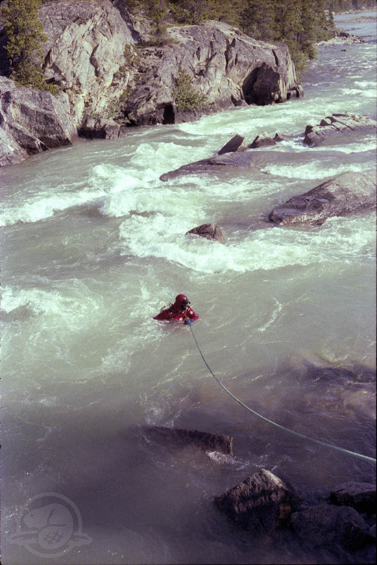 P. Waddell descending 1-mile rapids