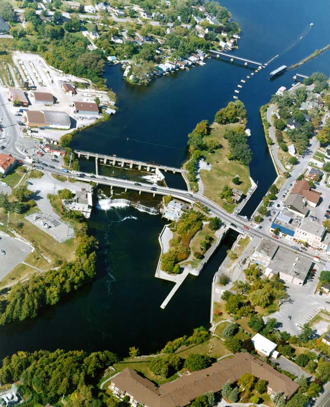 Aerial view of Lock 34 Fenelon Falls